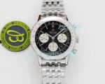 GF Factory Breitling Navitimer 1 Chronograph Stainless Steel Black Dial Watch 43MM